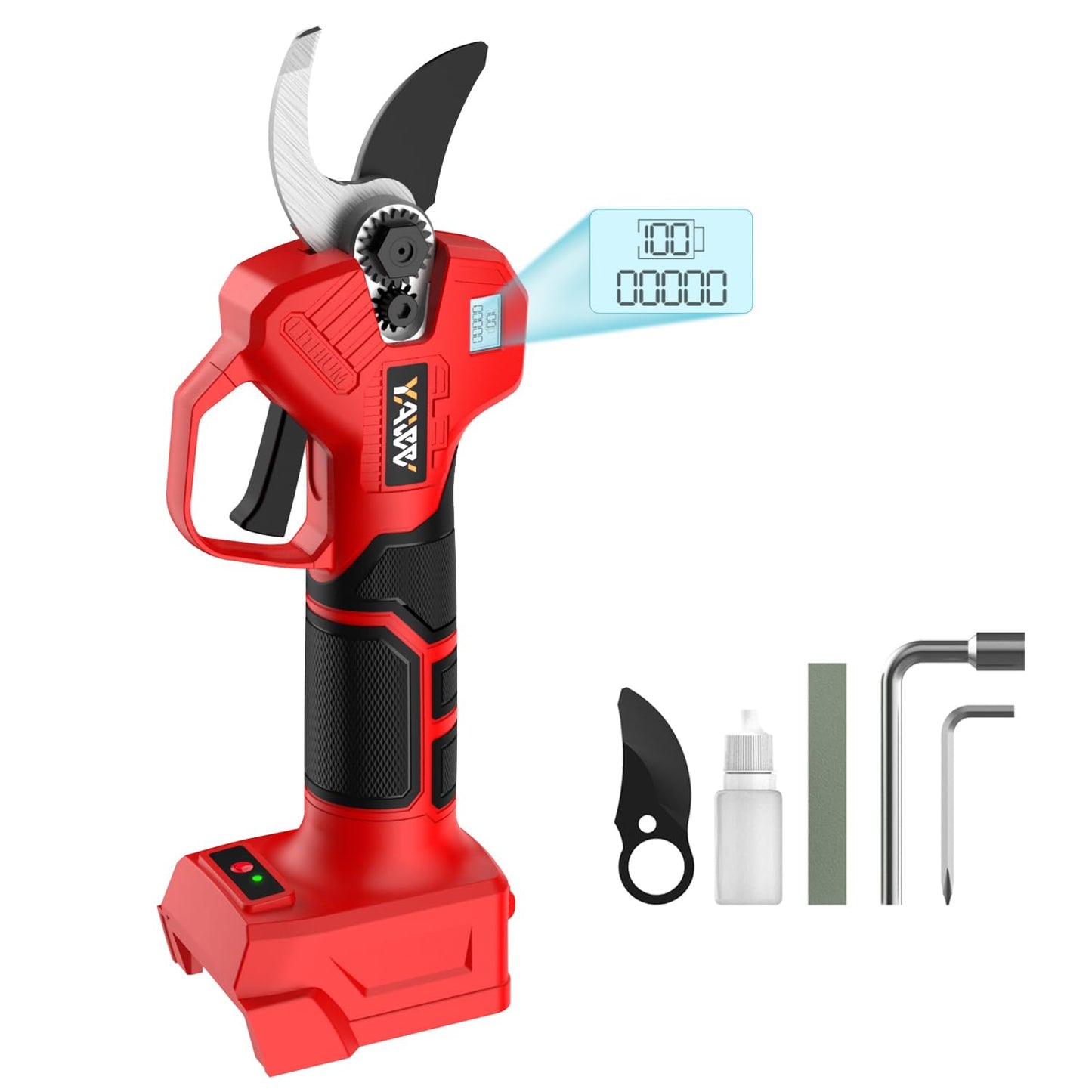 Electric Pruning Shears for Milwaukee M18 Battery, Portable Cordless Pruning Shears with LCD Display and SK5 Blades, 0.8-1.2 Inch Adjustable Cutting Diameter for Pruning