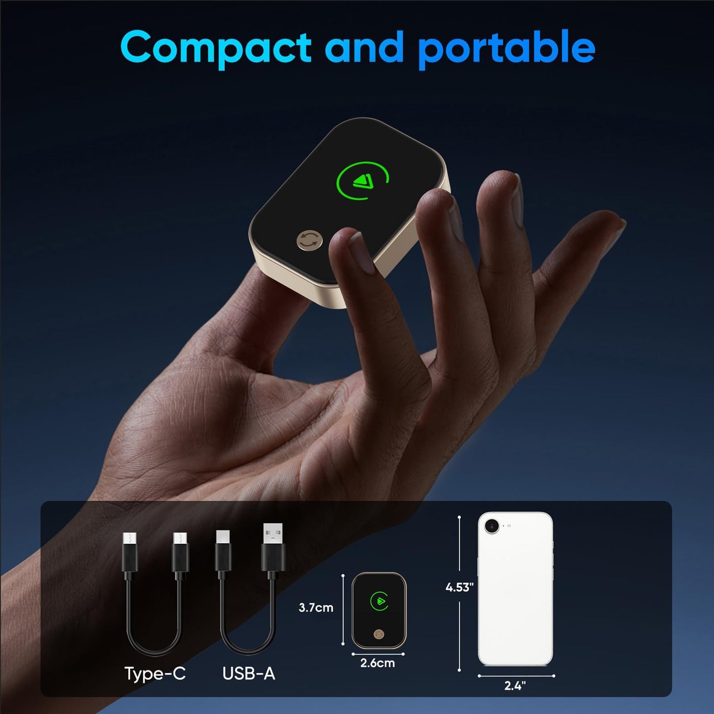 2026 Wireless Carplay Adapter for iPhone,One-Touch Phone Switching for Dual Phone,Bluetooth Car Play Adapter Screen with USB A/C,Auto-Connect,No Delay for Cars 2018+ with Built-in Wired Carplay