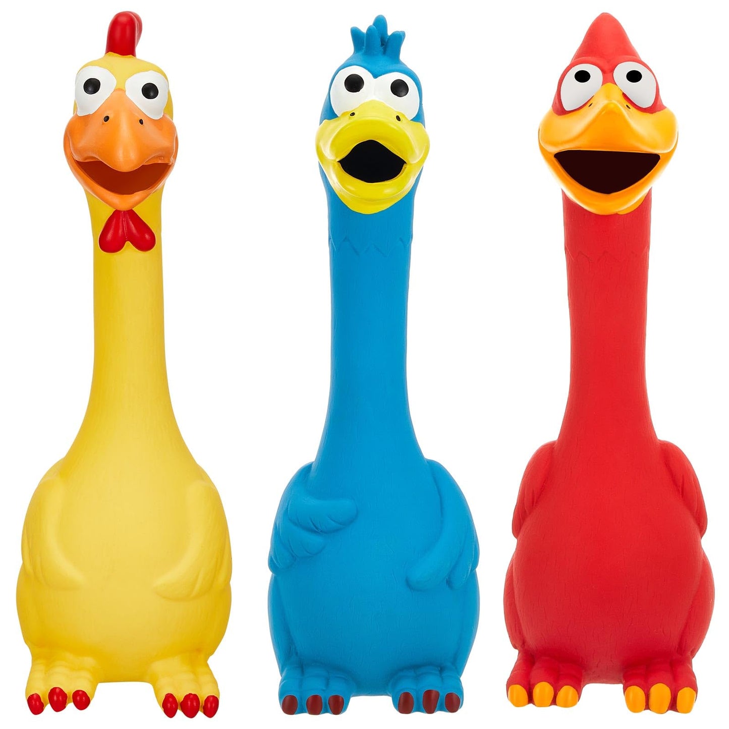 Hungdao 3 Pcs Horse Toys Latex Squeaky Chicken Toy Squeak Turkey for Play Fake Screaming Chicken Dog for Horses Reduce Separation Anxiety Noise Maker Squeaker Funny Prank