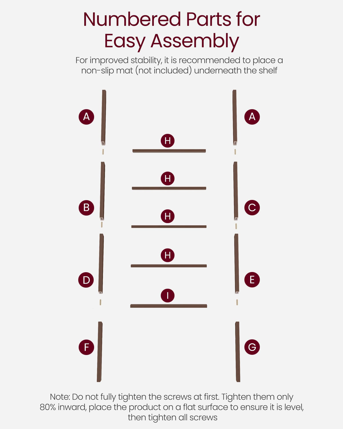VASAGLE CUSTOS Collection - Blanket Ladder Decorative Farmhouse for the Living Room, 5-Tier Ladder Shelf, Ladder Rack for Storage and Decor, Maroon Brown ULLS018T51V1