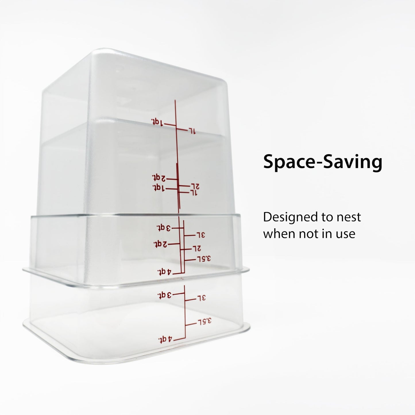 Cambro 4 Qt Food Storage Containers with Green Lid – Set of 2 in Clear for Industrial and Kitchen Use, Pantry Organization, Baking Ingredients and Sous Vide