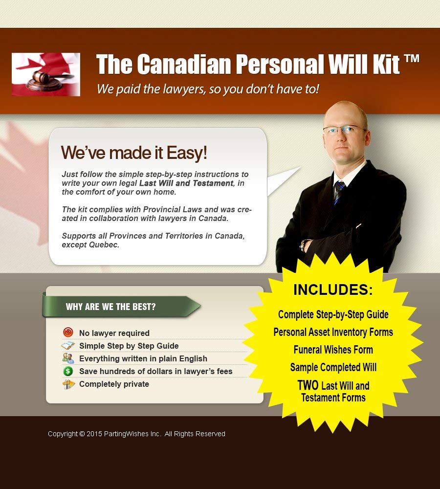 The Canadian Personal Will Kit (2026 Version) - Simple Easy DIY Legal Last Will and Testament Forms