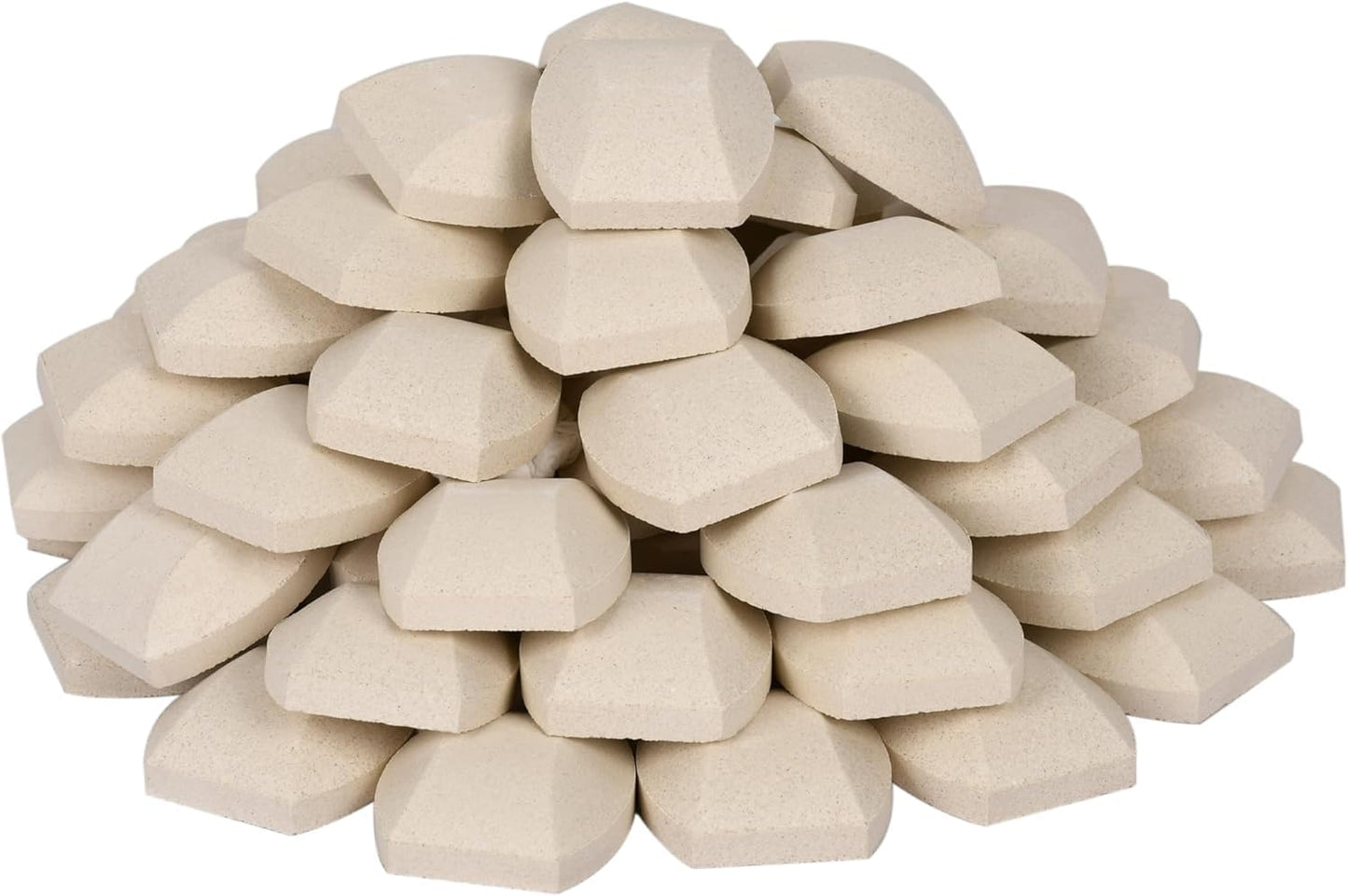 Leship Ceramic Briquettes Replacement for Turbo Nexgrill Gas Grills, Grill Briquettes Replacement for Lava Rocks, 50-Piece