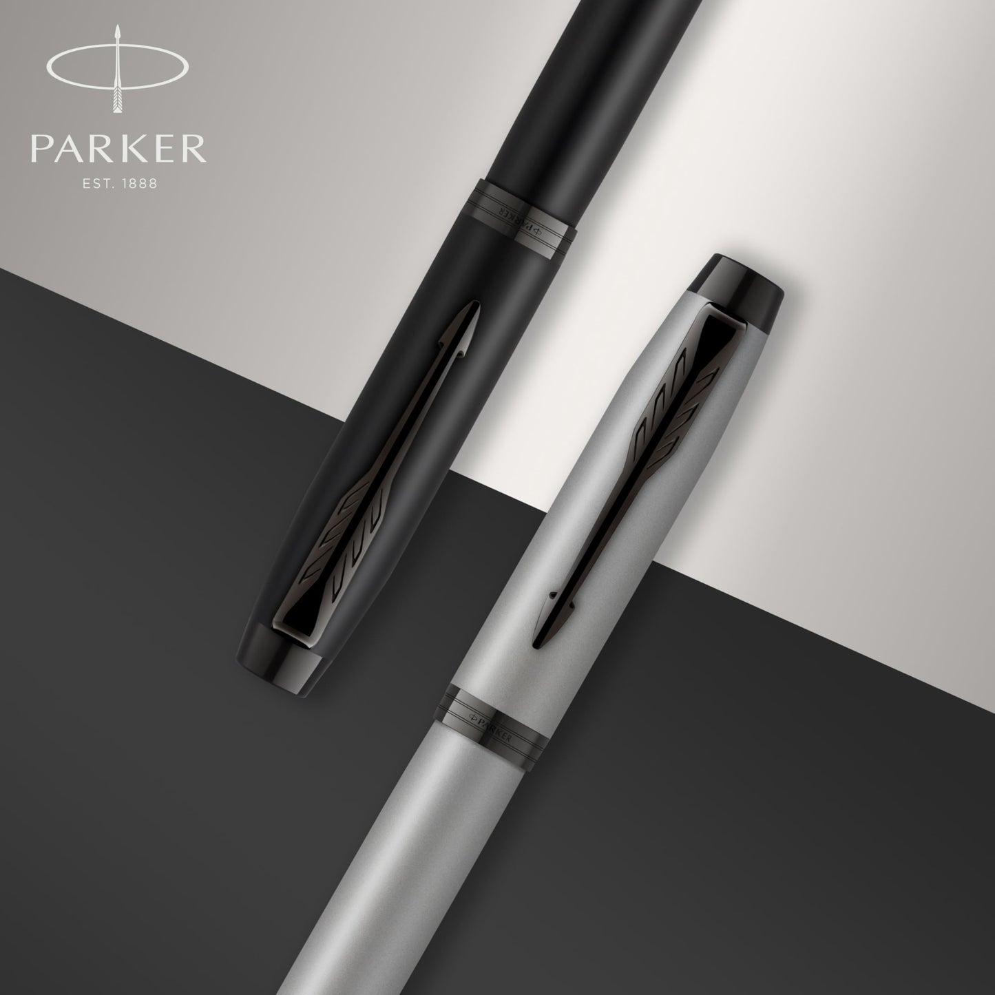 Parker IM Rollerball Pen, Brushed Metal and Gold with Fine Point Black Ink Refill (1975542)