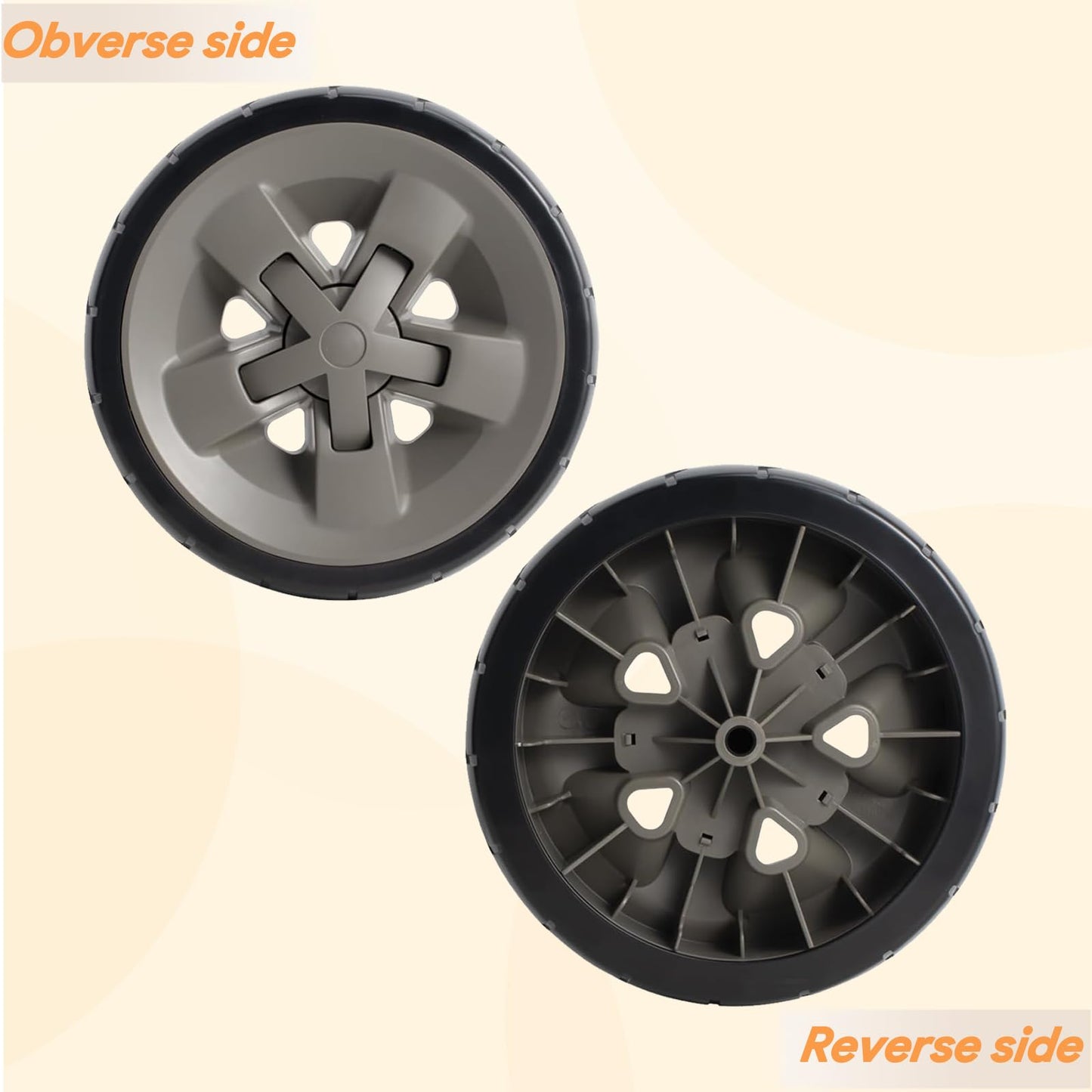 67445 Grill Wheels for Weber Genesis II Parts and Genesis II LX 300 200 400 600 Series, 8 inch Plastic Wheels for Webers, 2 Packs Kits for Weber Grill Replacement
