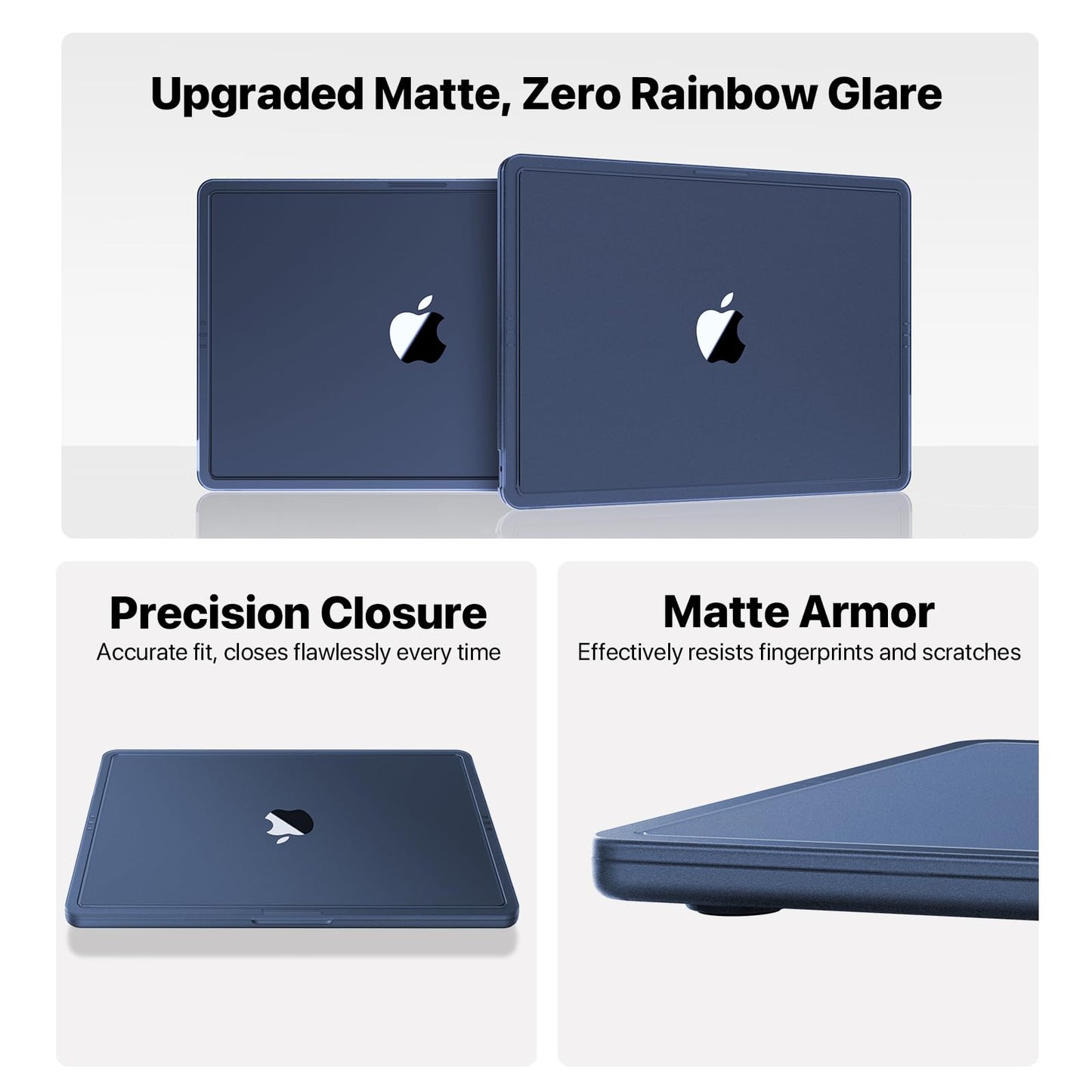 Compatible with MacBook Air 13 inch Case M5 M4-M2 2026 2025-2022, A3449 A3240 A3113 A2681, [100% Match Official Color] Protective Hard Shell Laptop Cover for MacBook Air 13.6 inch – Midnight Clear