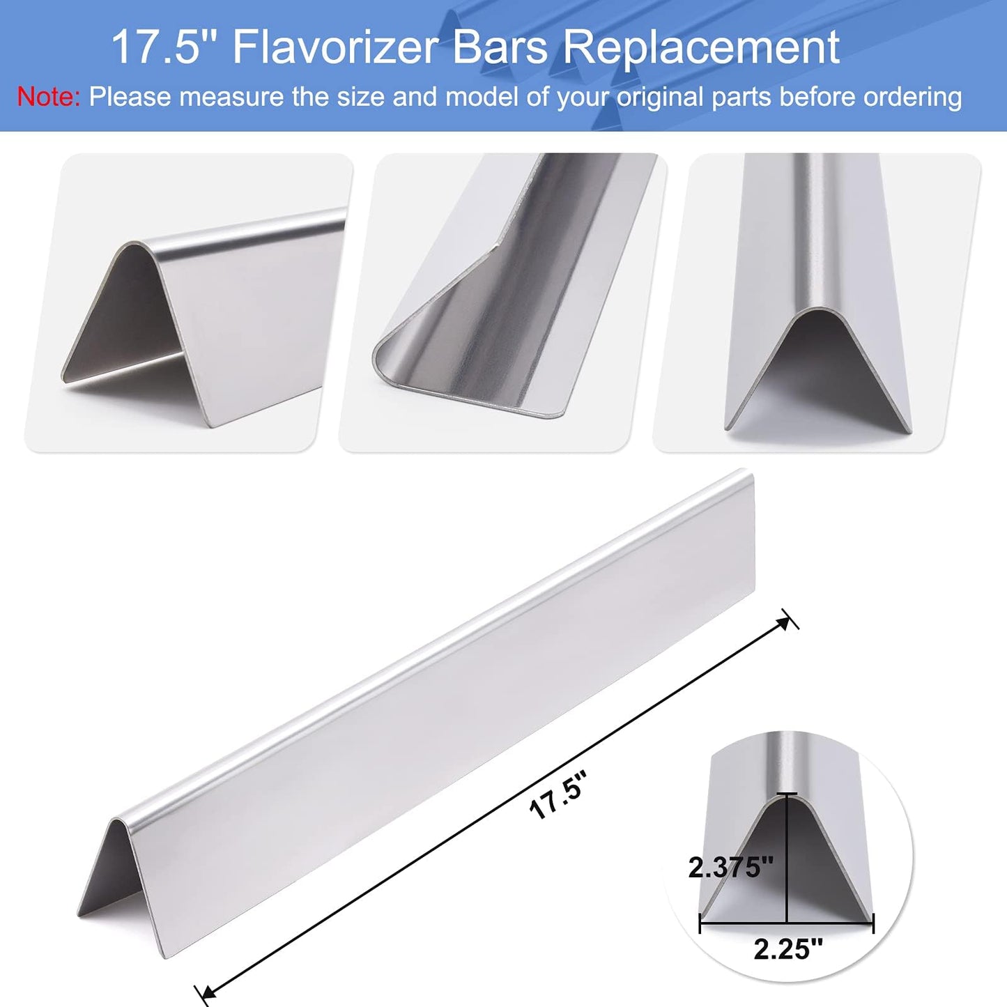 Criditpid Flavorizer Bars & Heat Deflector Kit for Weber Genesis 300 Series E310 E320 E330 EP310 EP320 EP330 with Front Control Knob, Stainless Steel Weber Genesis 300 BBQ Replacement Parts