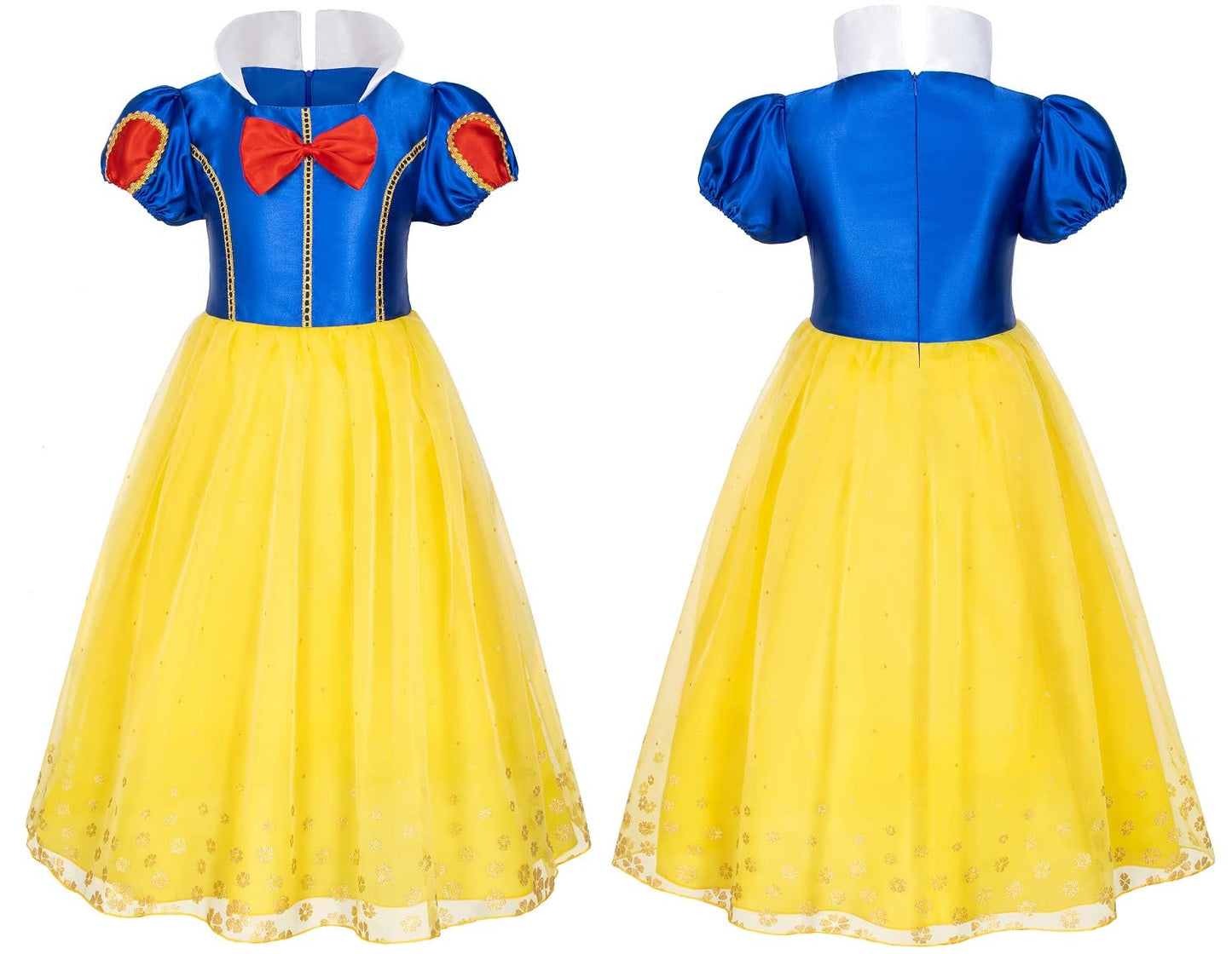 Princess Snow White Dress Costume for Toddler Girls Birthday Halloween Cosplay Party with Accessories 6-7 Years