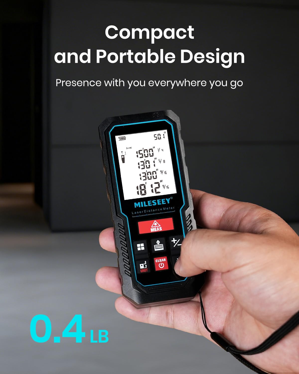 229Ft Laser Measure Device, Mileseey Digital Laser Tape Measure with Upgraded Electronic Angle Sensor, ±2mm Accuracy, Area Measurement,Volume and Pythagoras, Backlit LCD,Mute, Battery Included