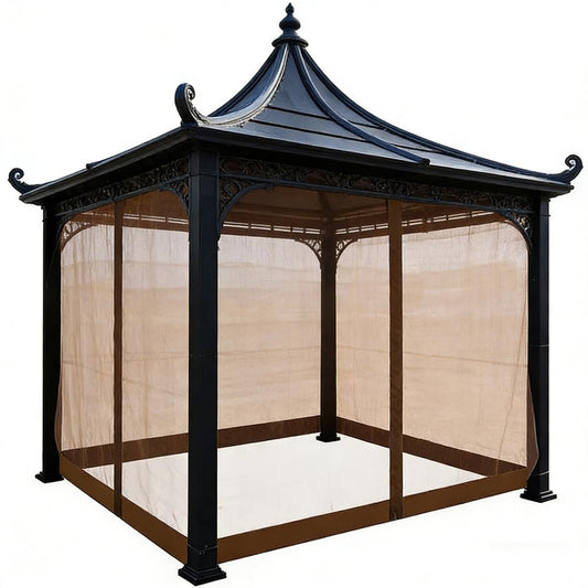 10 x 12 ft Gazebo Mosquito Netting Canopy Mosquito Netting, Universal Replacement Screen Walls Picnic Canopy Outdoor Sun Shade with Zippers