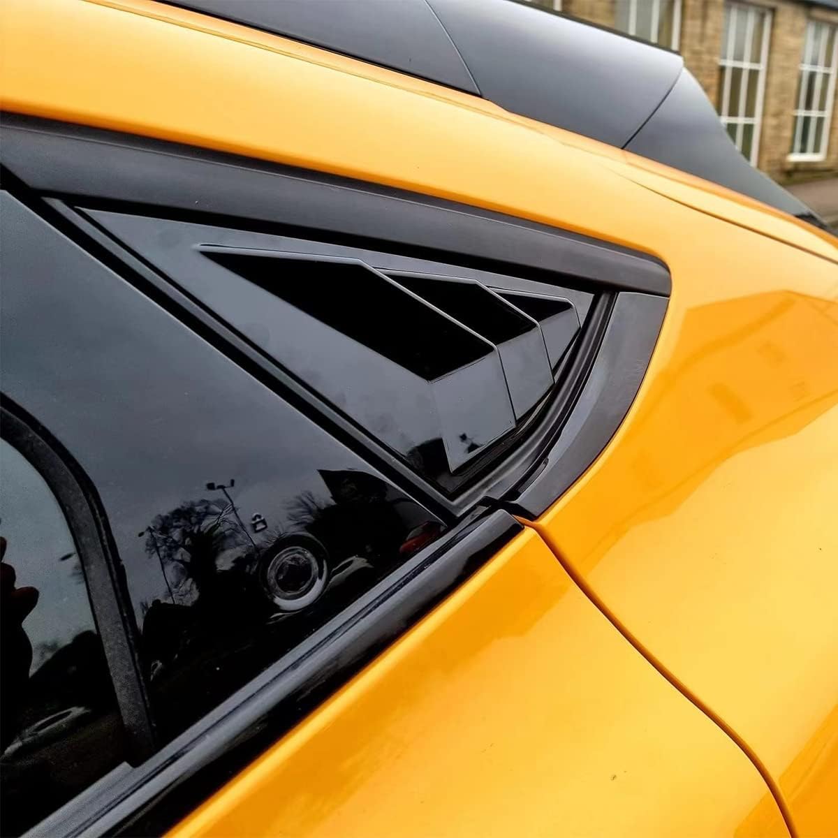 BestEvMod Compatible with 2026 2025 2024 2023 2022 2021 Mustang Mach E Quarter Side Window Scoop Louvers Cover Window Visor Cover ABS (Glossy Black)