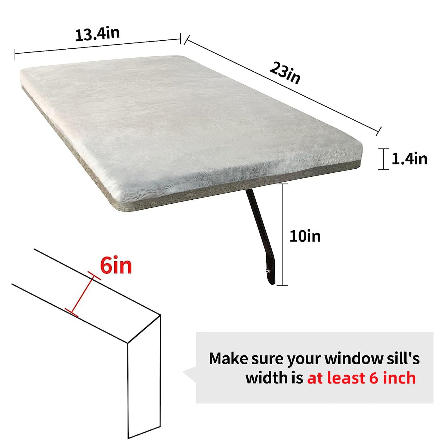 Cat Window Bed, 23" Large Size for 2-3 Cats with 2 Replacement Cover Cat Window Perches Rack, Sunbath Freedom Hammock Seat Narrow Windowsill Extends Cat Rest Space