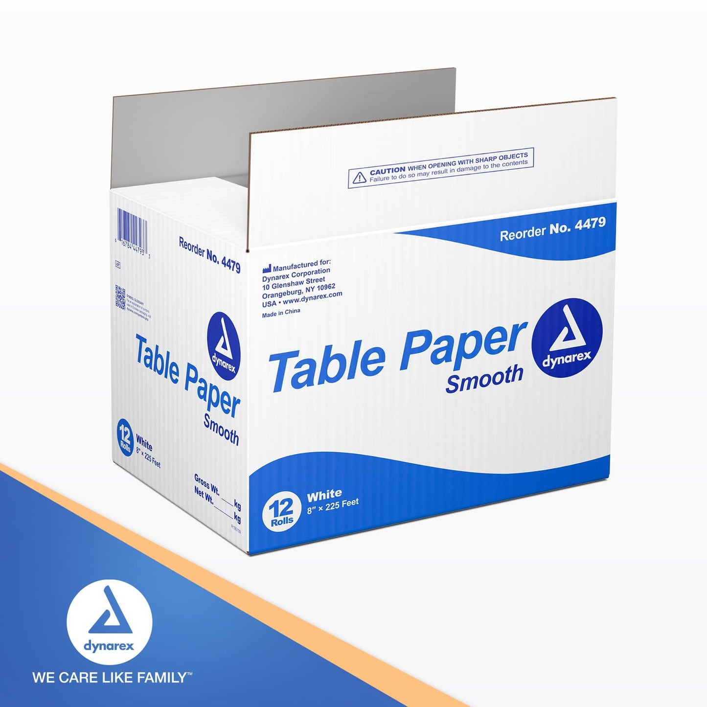 Dynarex 4479 Headrest Table Paper, 8"x 225 ft, Pack of 12