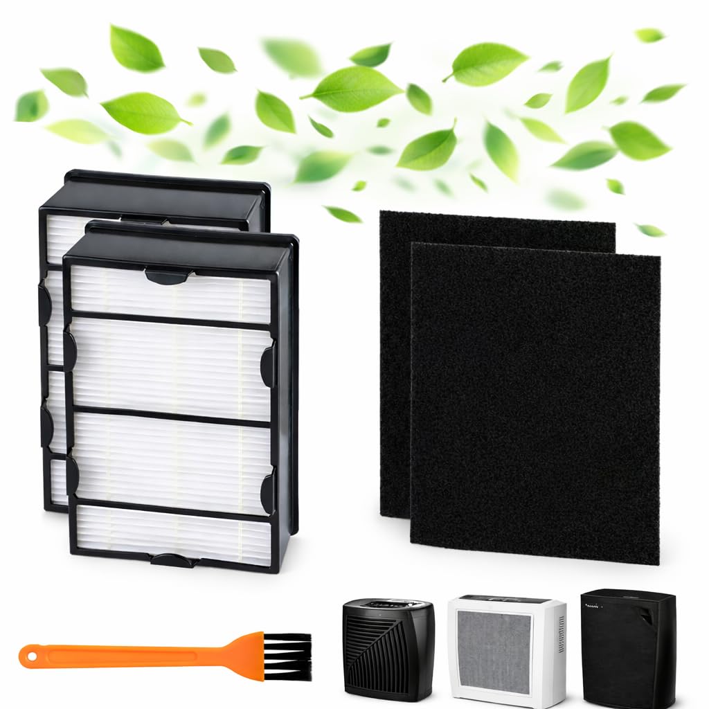 HAPF600 HEPA Filter Replacement Compatible with Holmes Air Purifier HAPF600 HAPF8650 HAP615 HAP625 HAP650, 2 Filter Replacement &2 Carbon Pre-Filters, Part #HAPF600D, HAPF600D-U2