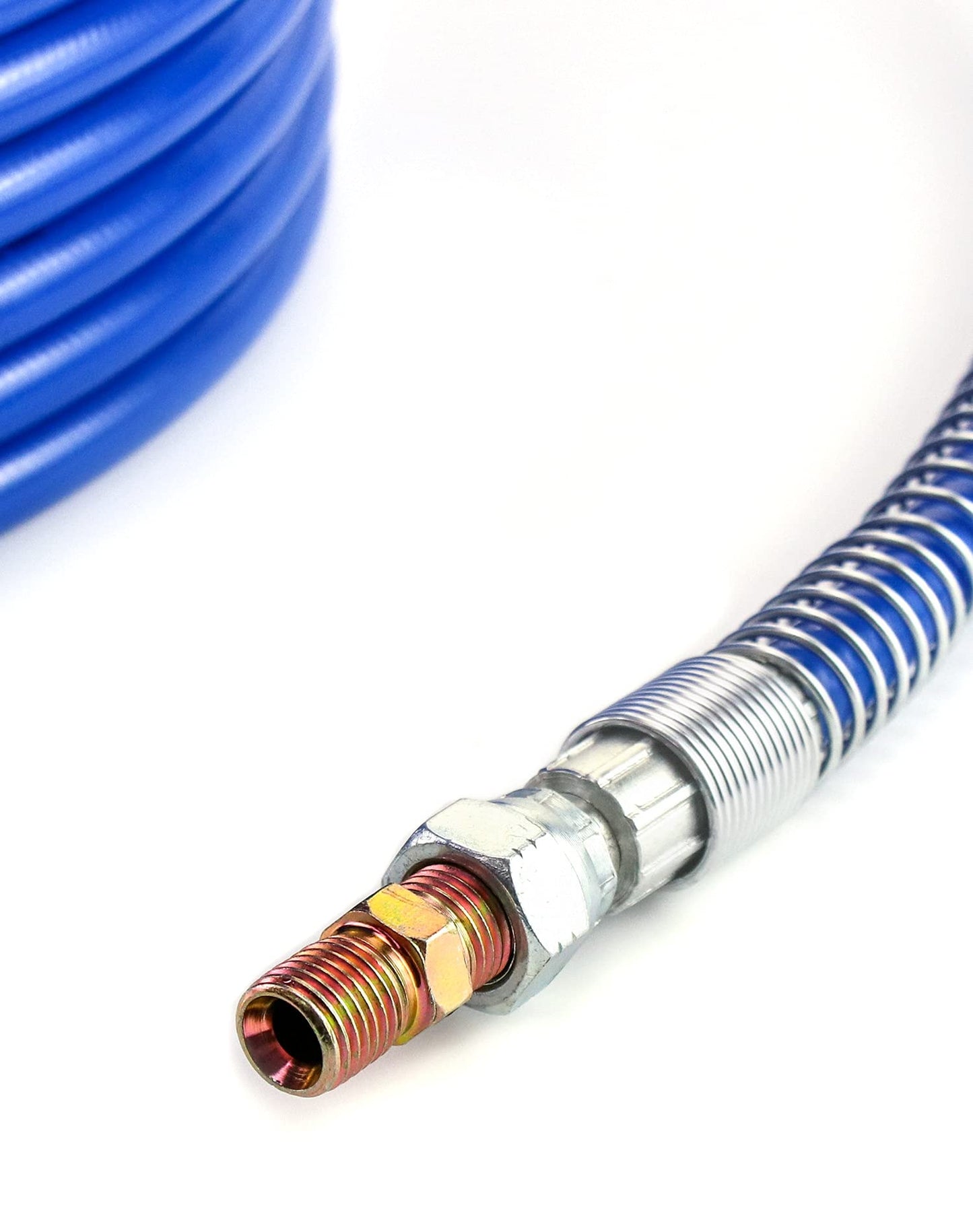 QWORK Airless Paint Hose, 50 Ft. x 1/4 In Airless Paint Sprayer Hose, 3300 PSI Universal Flexible Fiber Tube, High Pressure Sprayer Tube, Blue