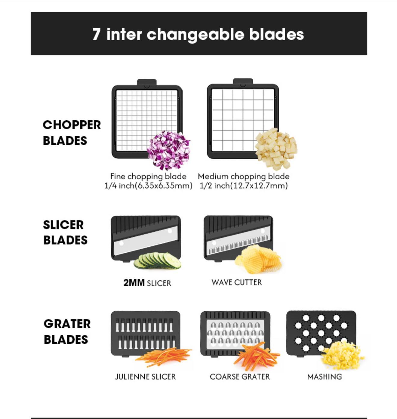NARINK Vegetable Chopper Veggie Cutter Mandoline Slicer 9 in1 Efficient Kitchen Gadget- Salad Chopper- Onion Chopper-Food Chopper- French Fry Cutter- Salad Cutter with Drain Basket and Storage Lid