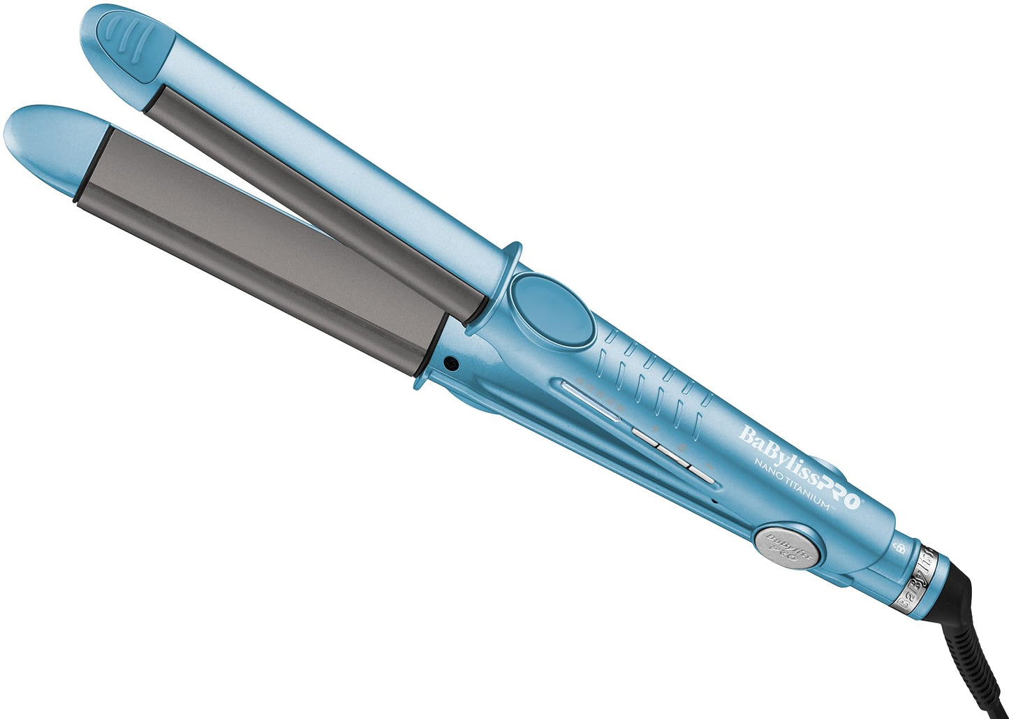 BaBylissPRO Nano Titanium and Ceramic U Style Dual Voltage Flat Iron with Unique Curved Side Plates for flips, waves and curls