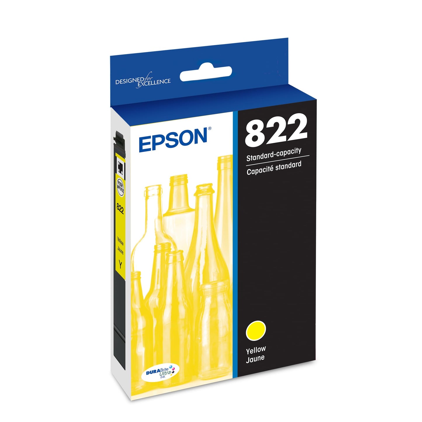 EPSON 822 DURABrite Ultra Ink High Capacity Cyan Cartridge (T822XL220-S) Works with WorkForce Pro WF-3820,3823, 4820, 4830, 4833, 4834