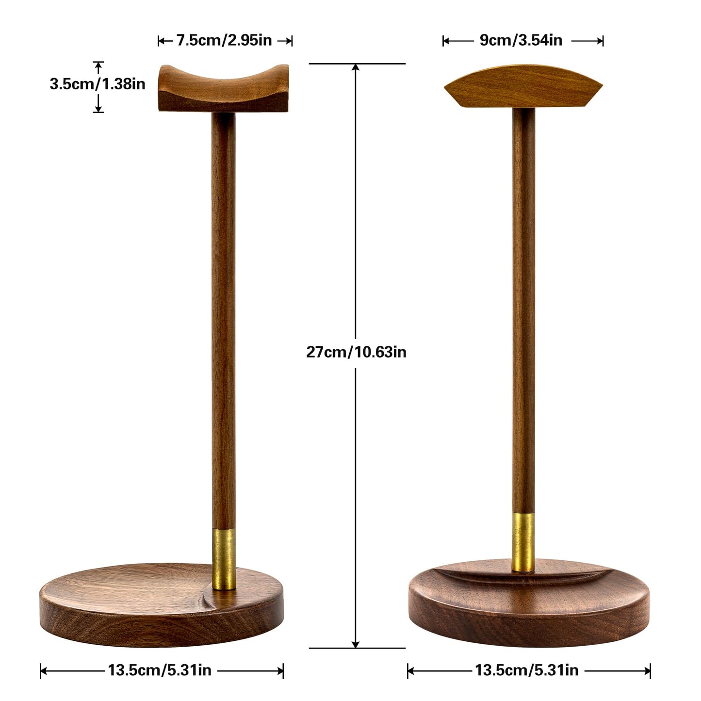 Headphone Stand for Desk, Solid Wood Gaming Headset Stand, Universal Wooden Headphone Stand Hanger, Wooden Headphone Holder with Storage Base for Airpod max and More