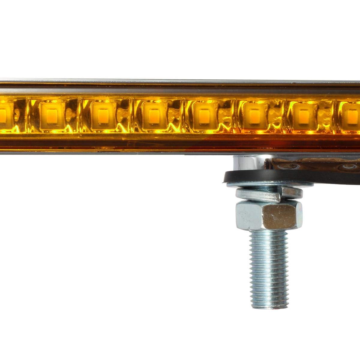 Partsam 2Pcs 12" Red/Amber LED Combo Double Face Truck Semi Trailer Light Bars 20LED Waterproof with Double Studs Sealed Truck Trailer Led Pedestal Turn Signal Stop Tail Marker Clearance Lights 12V