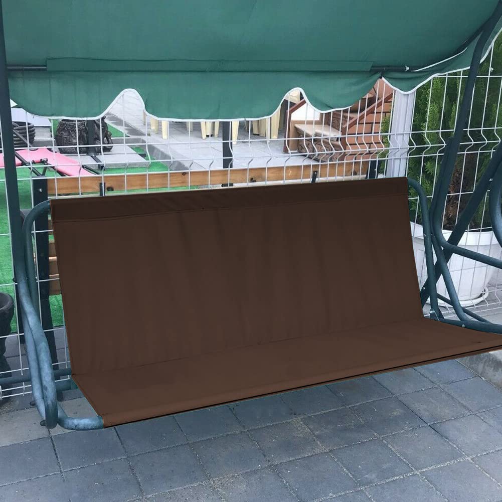 Replacement Swing Seat Cover, 600D Oxford Cloth Waterproof 2/3 Seat Patio Swing Seat Replacement Covers for Outdoor Porch Garden Yard Swings (Coffee/58.26"x19.68"x19.68")