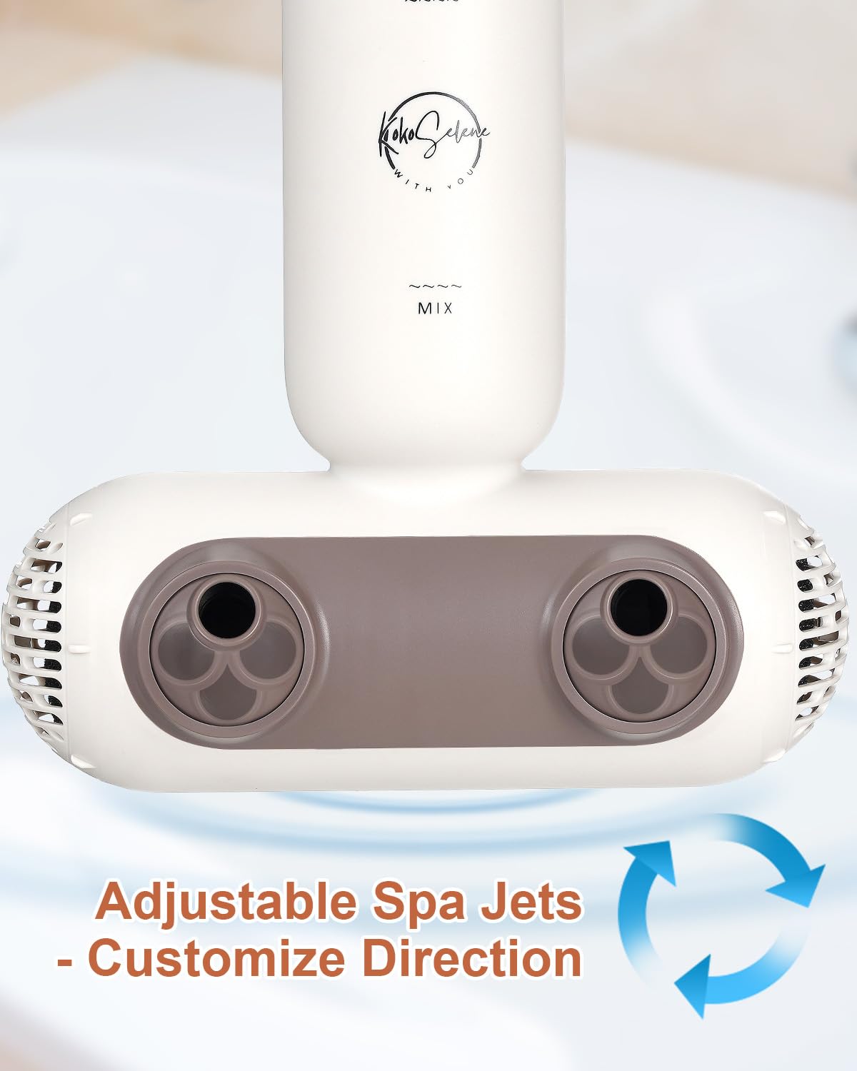 KokoSelene Bath Jets for Tub, Portable Bath Spa for Bathtub with Dual Hydro Jets, Bathtub Spa Machine Creates Soothing Bubbles and Massage for Daily Relax at Home Use (Brown)
