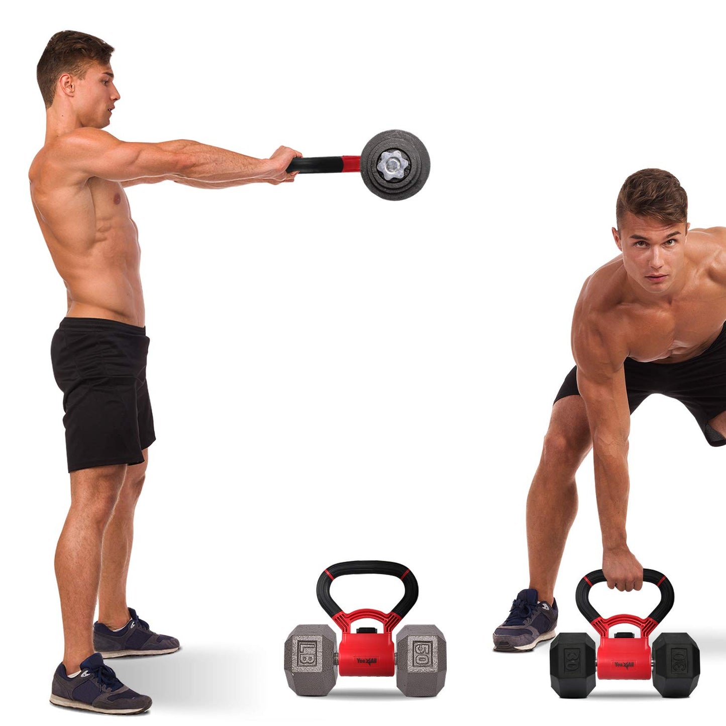 Yes4All Kettlebell Grip - Kettle Grip Version - Kettle Grip Handle to Convert Dumbbells into Kettlebells for Workouts