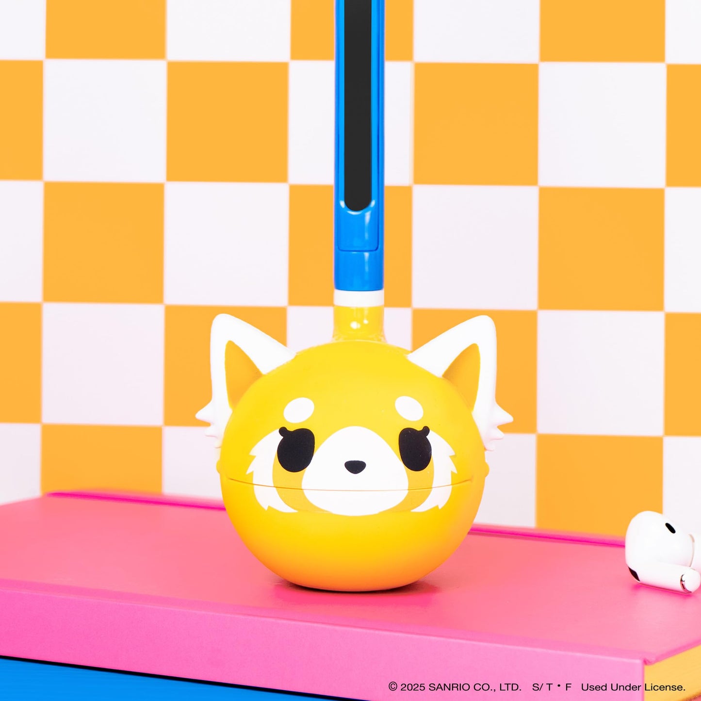 Otamatone Japanese Electronic Musical Instrument Portable Music Synthesizer (Official Licensed Aggretsuko Sweet Happy) Maywa Denki Studio Award Winning, Educational Fun Gift for Children Teen Adults
