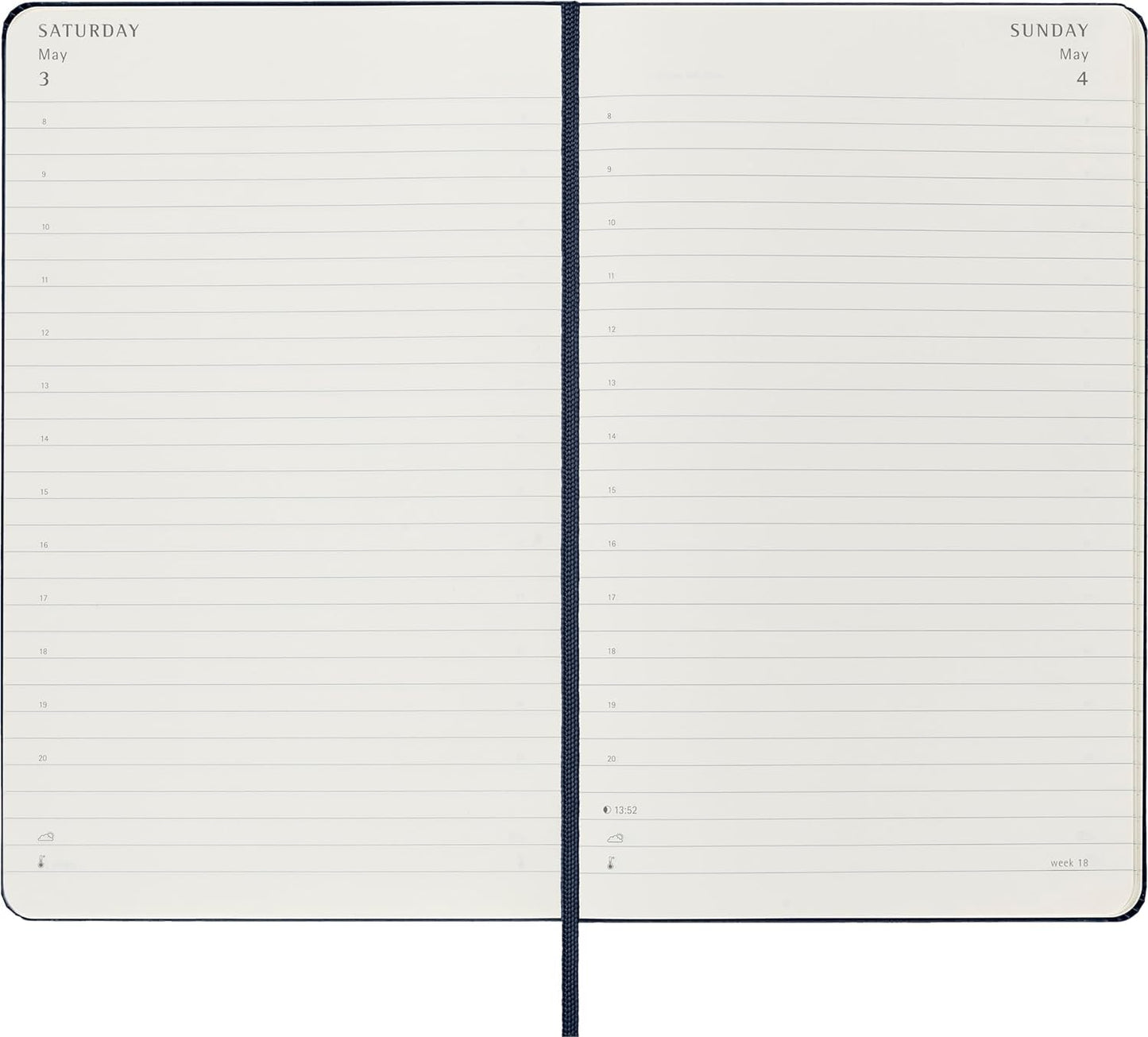 Moleskine Classic 12 Month 2025 Daily Planner, Hard Cover, Large (5" x 8.25"), Sapphire Blue, 400 pages