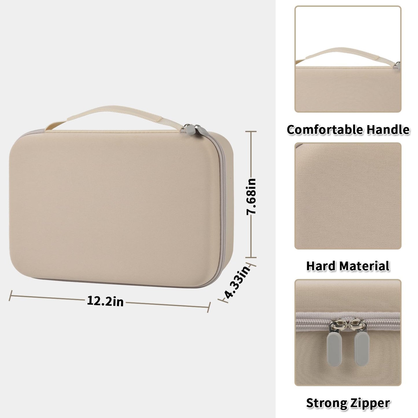 Case for Shark HD331&HD112BRN Hair Blow Dryer HyperAIR Fast 2-in-1, Blow Dryer Storage Bag for Concentrator and Styling Attachments and Rotatable Hot Air Brush Accessories, Box Only (Stone)