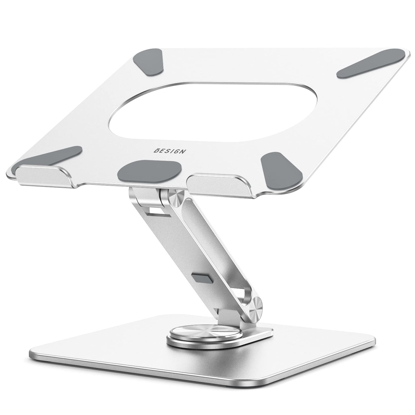 BESIGN LSX7 Laptop Stand with 360° Rotating Base, Ergonomic Adjustable Notebook Stand, Riser Holder Computer Stand Compatible with Air, Pro, Dell, HP, Lenovo More 10-15.6" Laptops, Lapdesk, Silver