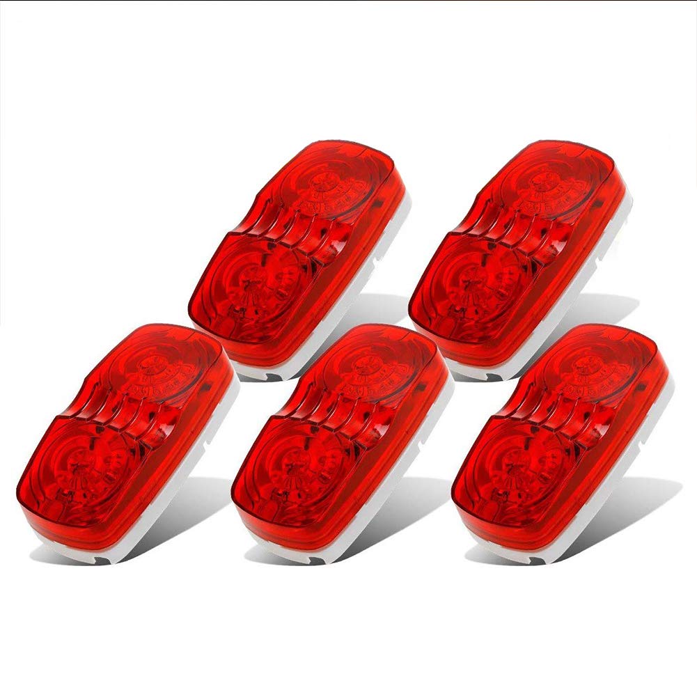 Supoika Trailer Marker LED Light 14 Pack Double Trailer Side Marker LED Light Bullseye 10 Diodes Clearance Lamps Red/Amber for Truck RV Boat Camper Trailers Pickups (7 Red & 7 Amber)