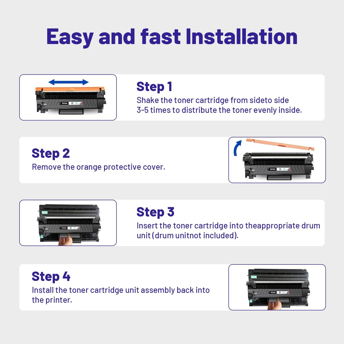 NSDHInk (WITH CHIP) TN760 Toner Cartridges Replacement for Brotner TN 760 TN-760 TN730 High Yeild use for Brotner DCP-L2550DW HL-L2350DW MFC-L2750DW MFC-l2710DW HL-L2370DW HL-L2390DW HL-L2395DW, 4Pack