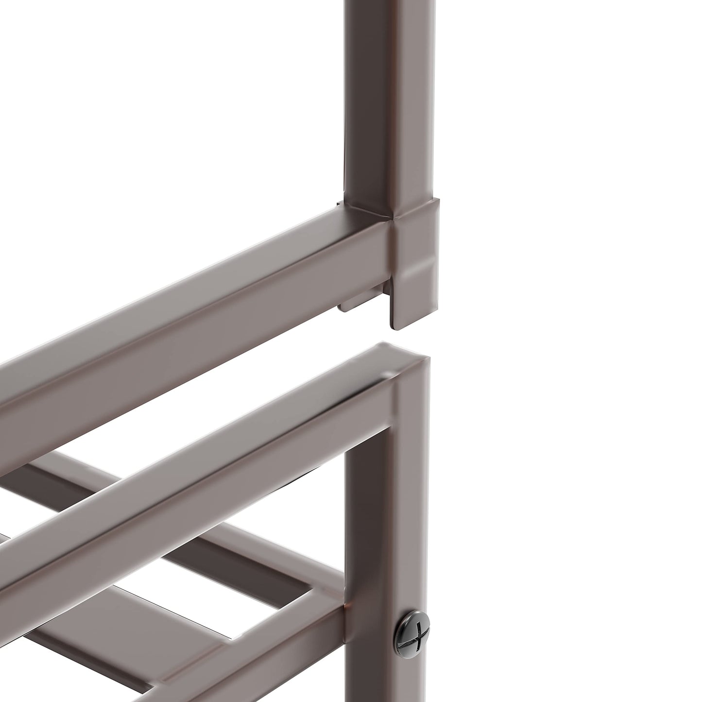 Simple Houseware 3-Tier Stackable Metal Panel Shoe Racks with Shelves for Storage Organizer, Bronze