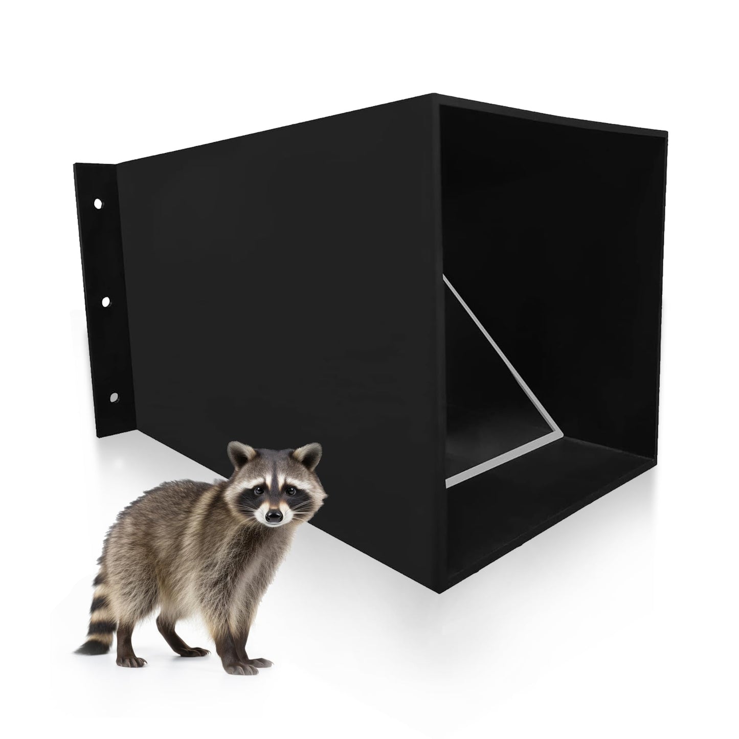 Rhino Excluders® Prochute™ One Way Door for Removal of Raccoon, Skunk, Opossum, Groundhog, Rabbit and Similar Size Animals - Live Trap Alternative, Black