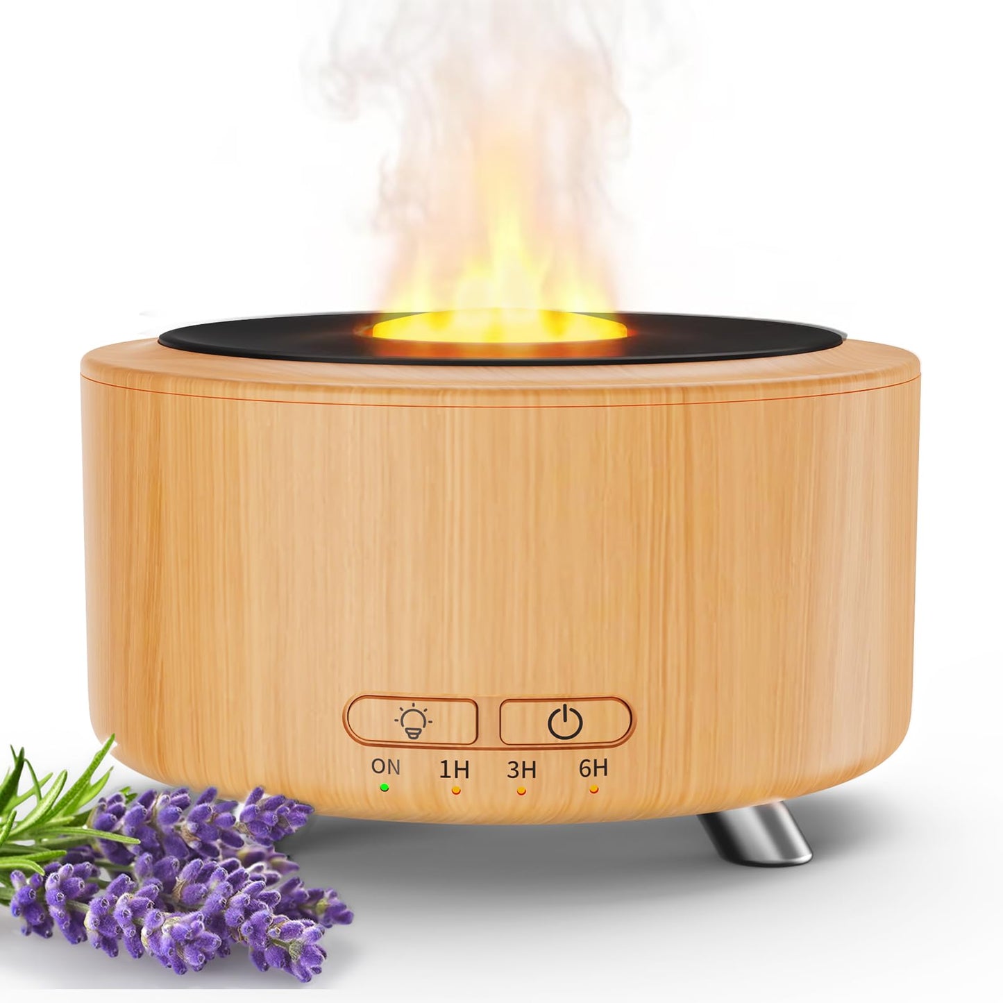 Diffusers for Essential Oils, 500ML Essential Oil Diffusers for Office Room Yoga, Diffuseur d'Huile Essentiel with Auto-Off Function, 9 Colors LED Night Light, Light Wood