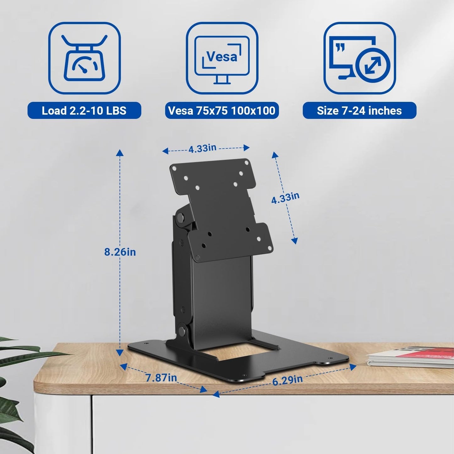 Wearson All in One LCD Touch Monitor and PC Stand - Heavy Duty Metal with VESA Hole 75x75mm & 100x100mm