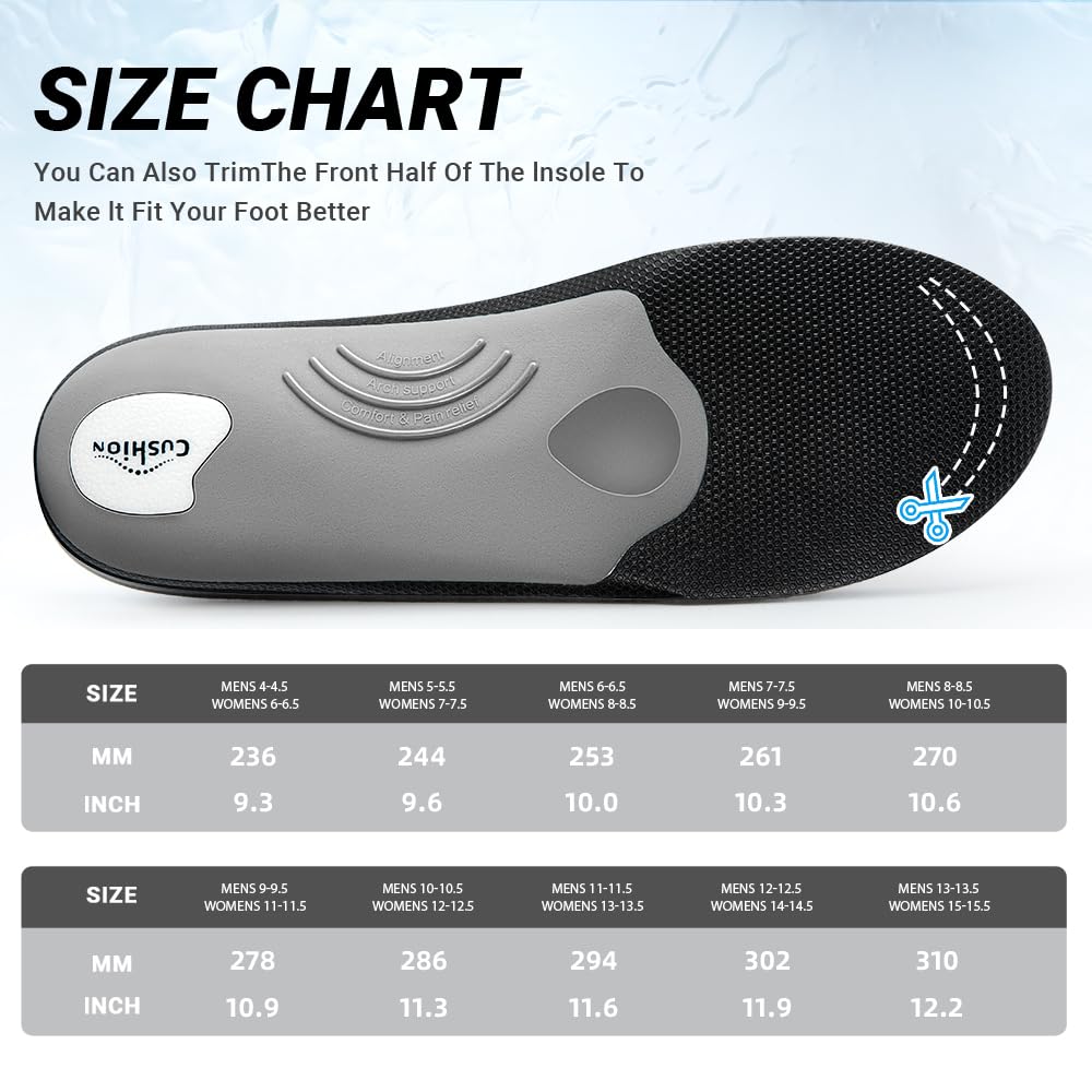 VALSOLE winter thermal wool insoles,Heavy Duty Support Pain Relief Orthotics Plantar Fasciitis High Arch Support Insoles,for Men Women Work Boot Shoe Insole warm insoles (MEN 10-10 1/2 | WOMEN 12-12 1/2--(286mm), Brown)