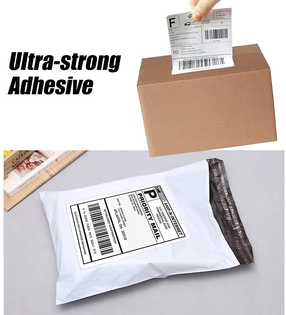 4 x 6 Direct Thermal Shipping Labels with Perforations, 1000 Fanfold Labels, Permanent Adhesive, White Mailing Labels for Thermal Printer