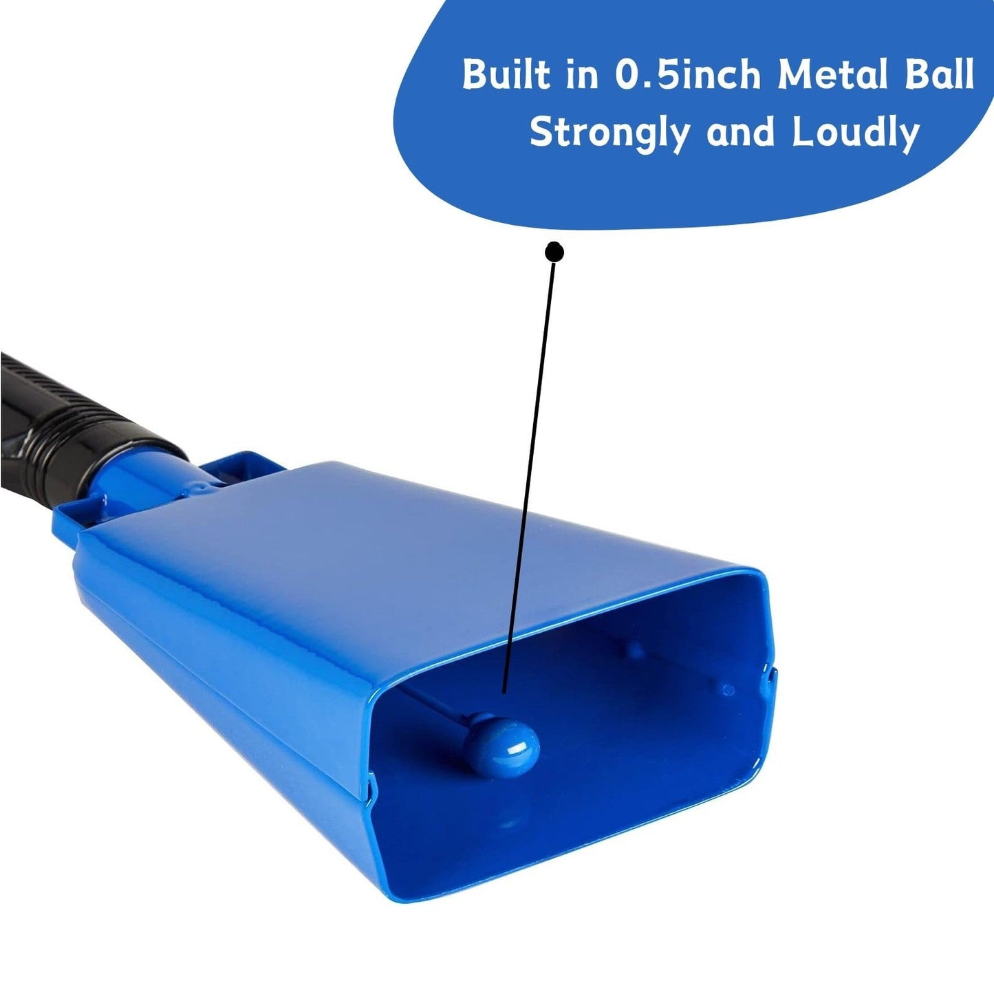 Cow Bell Noise Makers with Handle: Large Cowbells for Sporting Events Hand Percussion Instrument - 8 Inch 2 Pack Loud Cheering Bell for Football Games Graduation Party Farm (Blue)