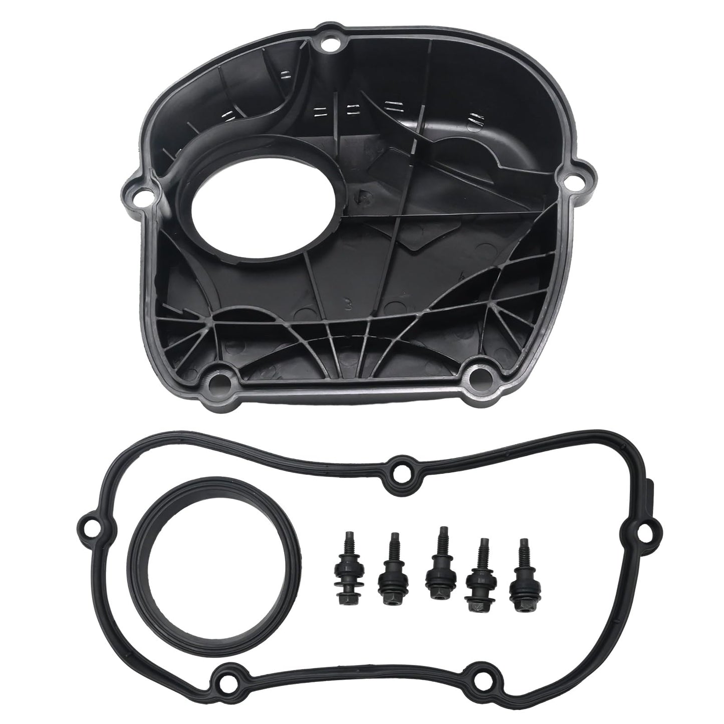 UOIENRT 06H103269C Engine Upper Timing Chain Cover with Gasket Replacement for VW Beetle Passat Tiguan Scoricco Golf EOS CC, Replacement for Audi A5 A6 Q5 A4 A3 2007-2017, 06H103269G, 06H103269H