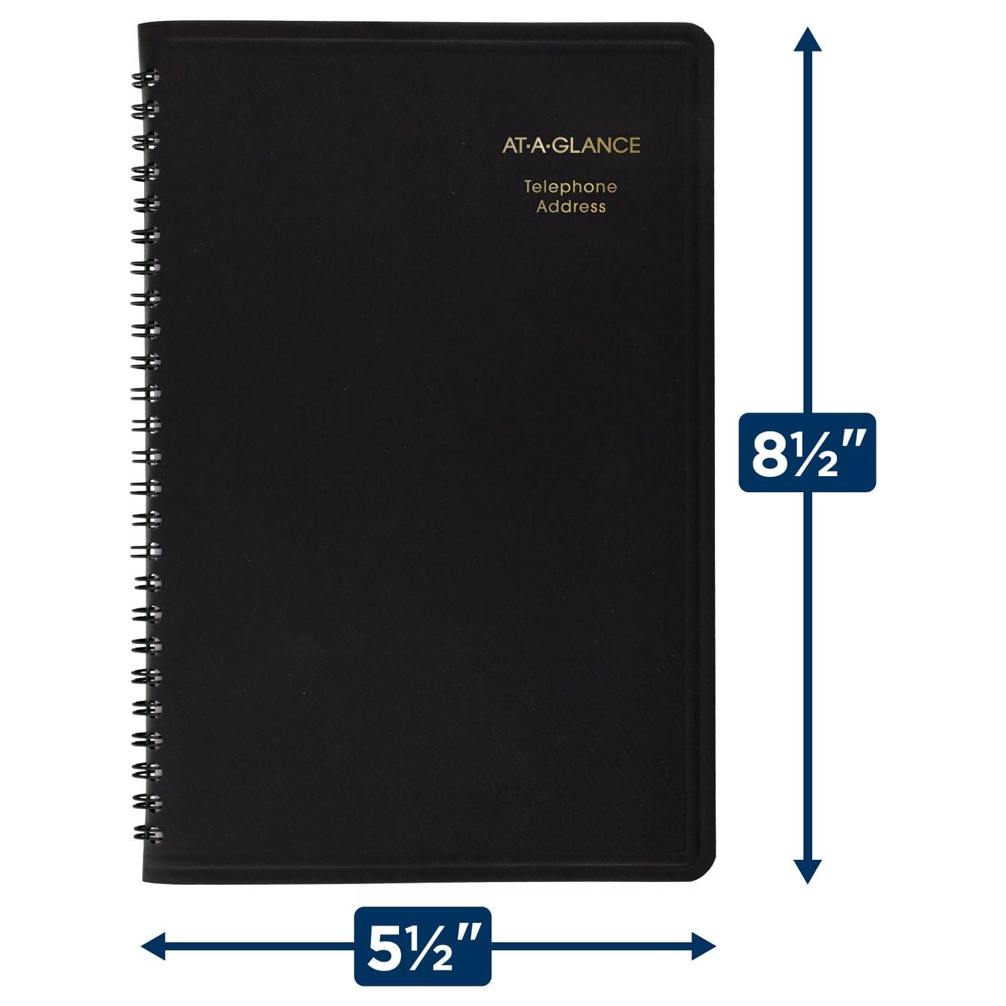 at-A-Glance Telephone Address Book, Large Print, 500 Entries, 4-3/4" x 8", Black (80LP1105)