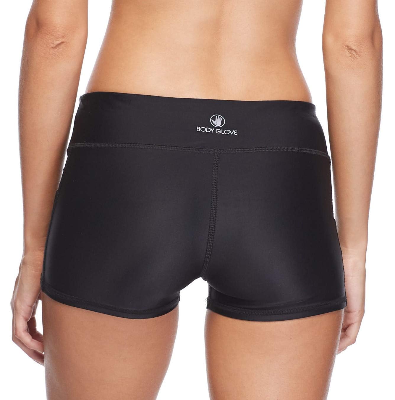 Body Glove Women's Standard Rider Elastic Waist Hybrid Swim Short, Black, Medium
