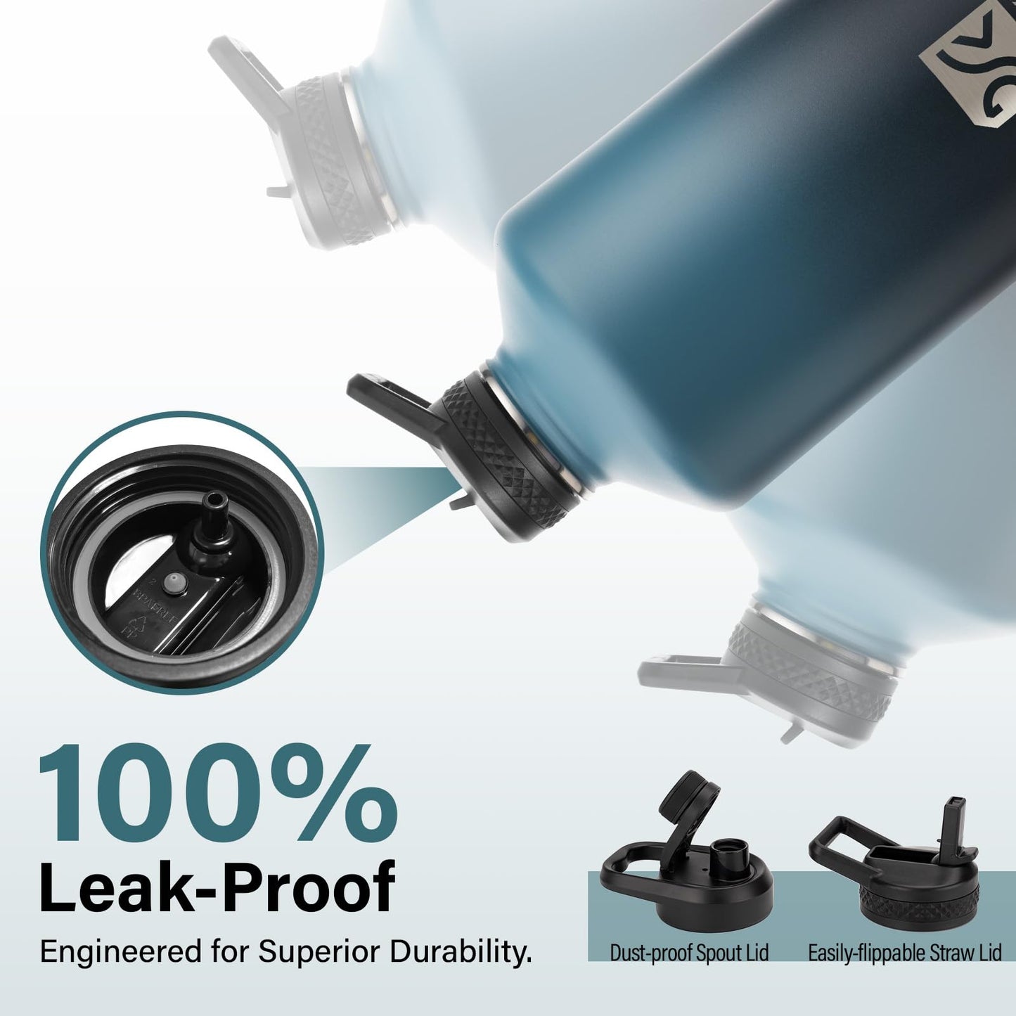 DYSANKY 4L Insulated Water Bottle | Upgraded Thickened Stainless Steel Metal Portable Sports Large Water Jug for Gym and Hiking with Carrier Bag, Handle Strap | BPA-Free 128 oz