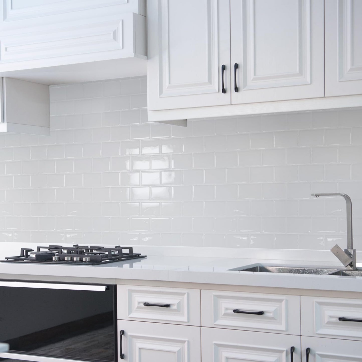 Art3d 10-Sheet Peel and Stick Backsplash Tile for Kitchen, Textured Self-Adhesive Subway Wall Tile for Kitchen Bathroom Laundry Room, Enhanced Backing Adhesion & Thicker Design - 12"x12" White
