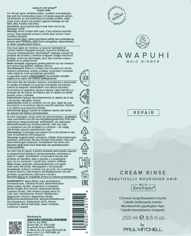 Awapuhi Wild Ginger by Paul Mitchell Cream Rinse, Detangles + Repairs, For Dry, Damaged + Color-Treated Hair