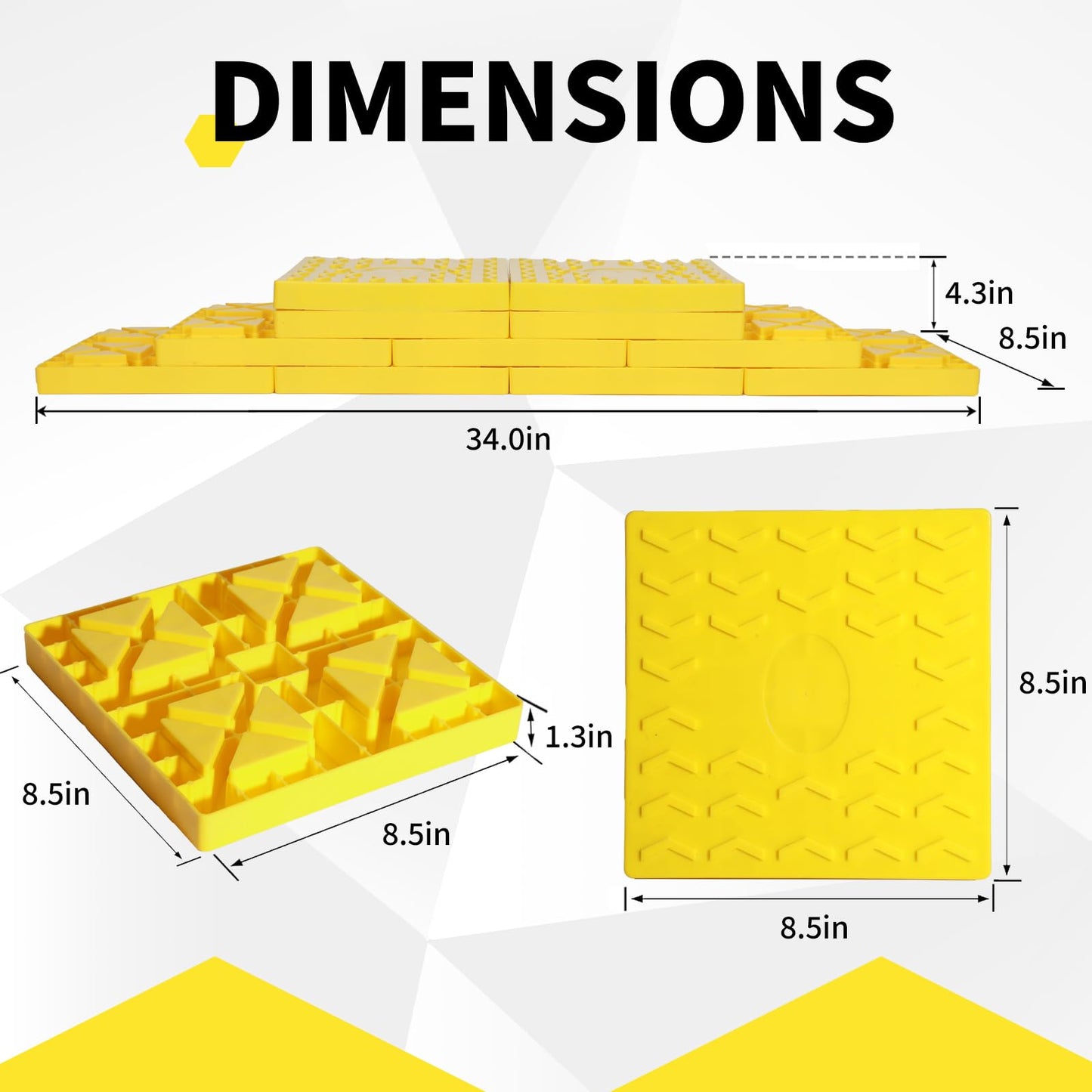 Keltrion Camper/RV Leveling Blocks,12 Packs Suitable for 4 Wheels, Interlocking and Anti-Slip Design with Carrying Bag, Heavy-Duty for Camper Travel Trailer, Yellow