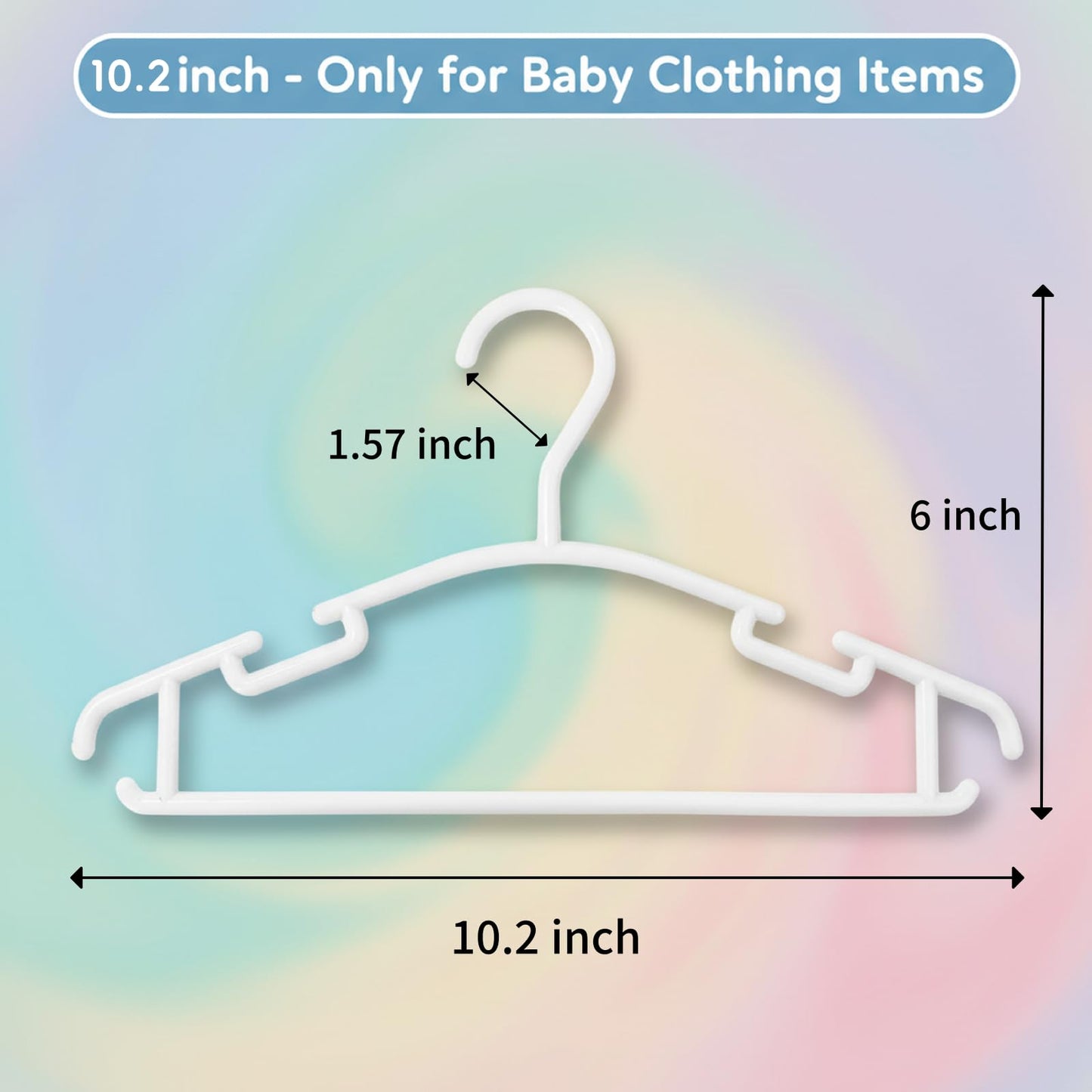 GoodtoU Kids Hangers 100 Pack Baby Hangers for Closet Toddler Hangers Plastic White Childrens Hangers Small Hangers 10.24inch (0-24 Months)