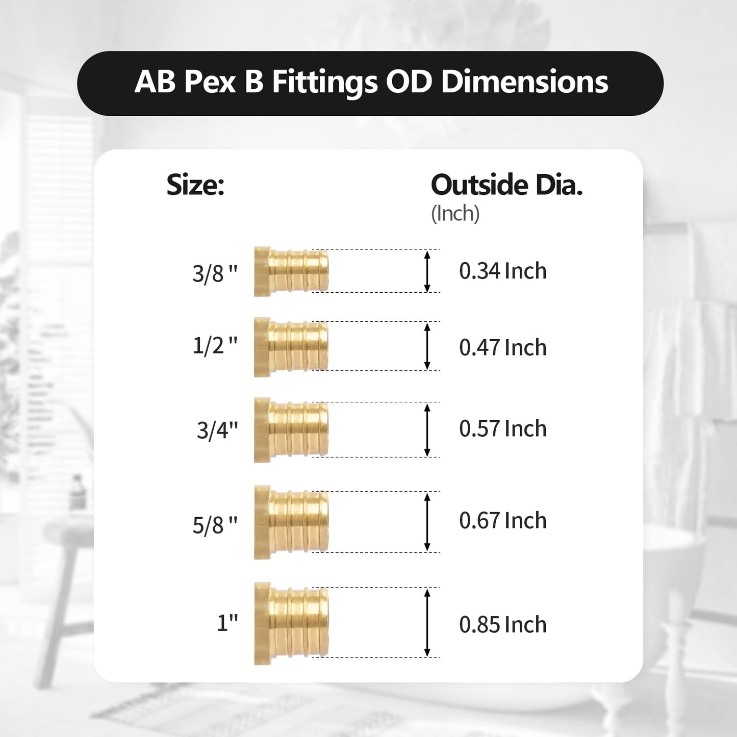 AB 1 Inch X 1 Inch PEX Ball Valve, Full Port Water Stop Shut Off, Lead Free Water Shut Off Valve(5 Pack)