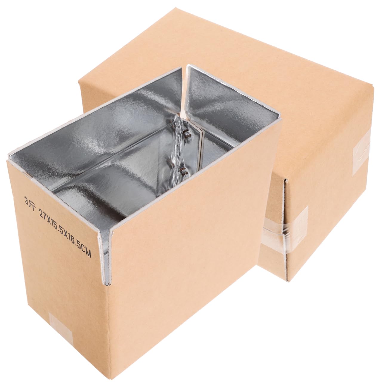 ULTECHNOVO Insulated Shipping Boxes 2-Pack Leak-Proof Thermal Cooler Box with Aluminum Foil Insulation Liner for Food Seafood Medication Mailing Travel